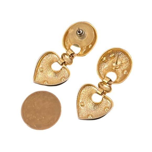 Vintage Susan Caplan Gold Plated Crystal Door Knocker Runway Earrings - Picture 4 of 5